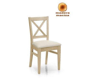 Silla madera maciza y...