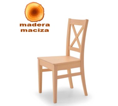 Silla madera maciza y...