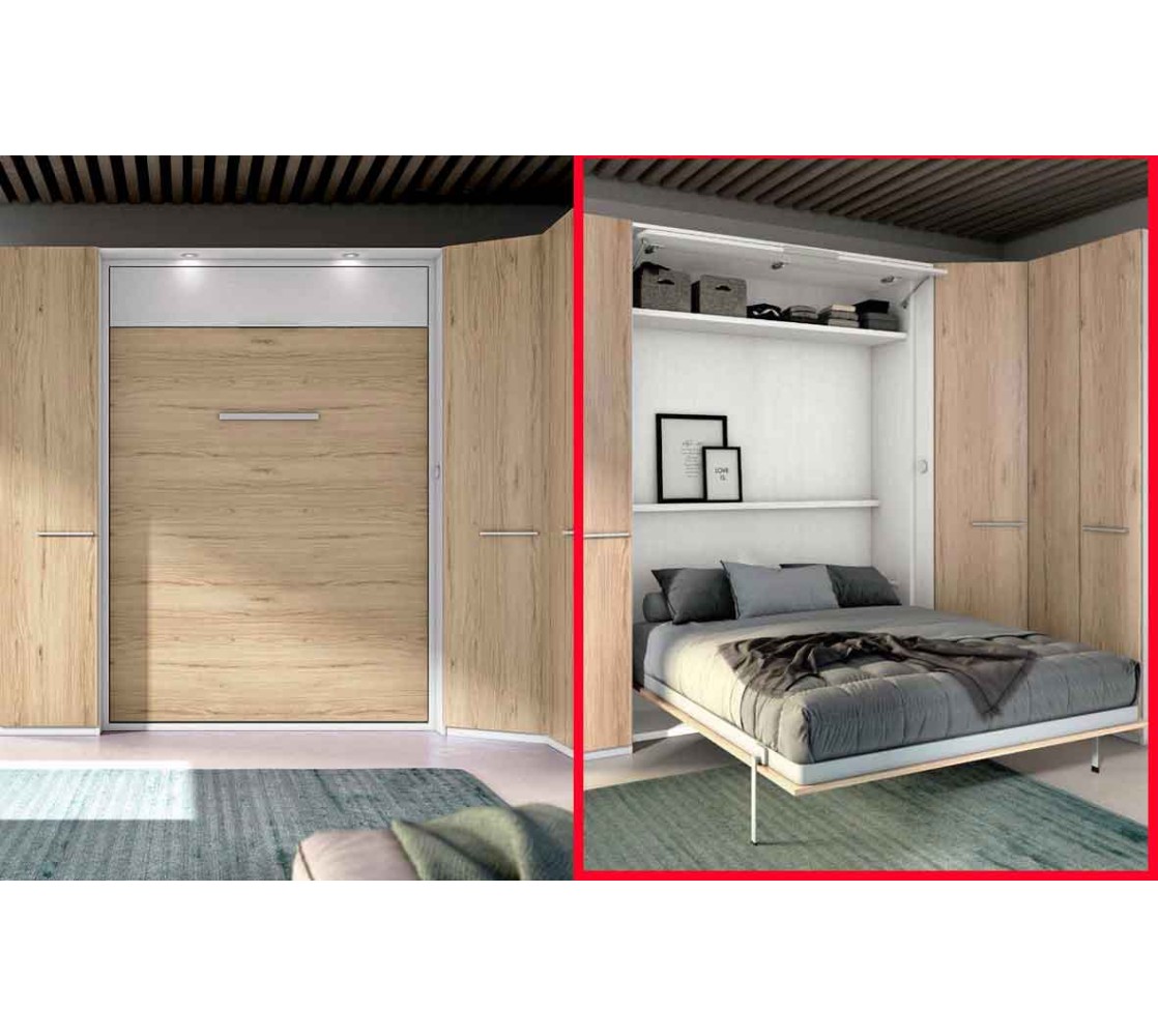 Dormitorio-Estudio con litera abatible vertical de 135 x 190.
