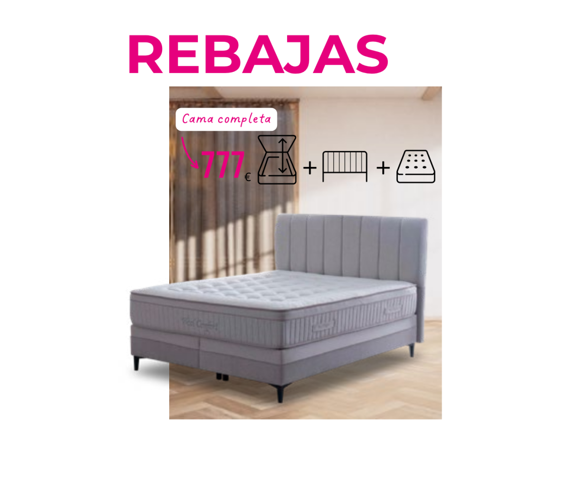 PACK canapé gran capacidad. Colchón muelle ensacado de 150 X 190 cm y Cabecero