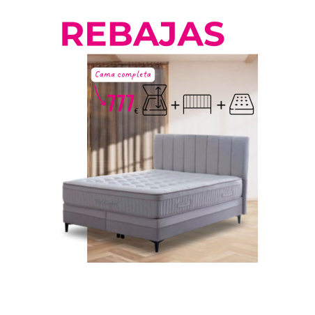 PACK canapé gran capacidad. Colchón muelle ensacado de 150 X 190 cm y Cabecero