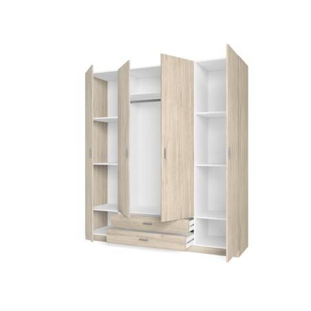 Armario cuatro + puertas dos cajones 200 cm