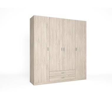 Armario cuatro + puertas dos cajones 200 cm