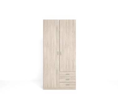 Roma Wardrobe (100 cm): 2 Doors & 3 Drawers