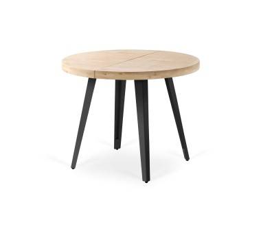 Moderner Ausziehtisch Massivholz Metall