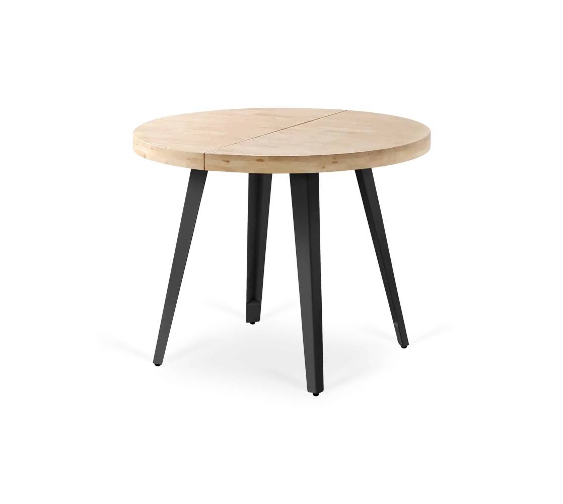 Moderner Ausziehtisch Massivholz Metall