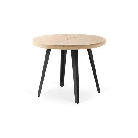 Moderner Ausziehtisch Massivholz Metall