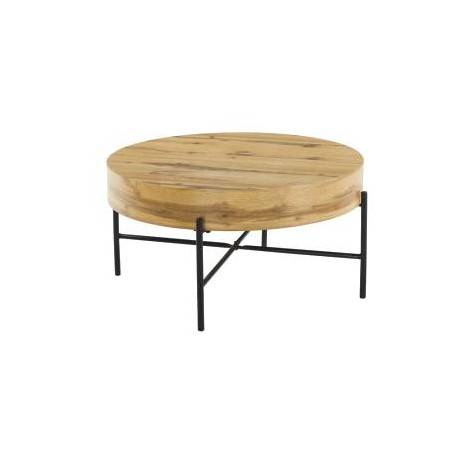 Mesa auxiliare redonda Natur fondo blanco