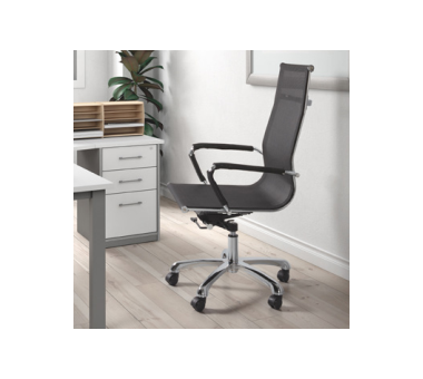 Silla de Oficina Savena: Elegancia Cromada y Confort Transpirable