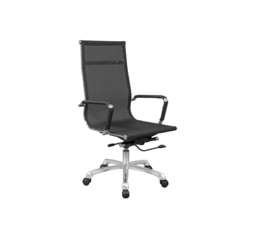 Silla de Oficina Savena: Elegancia Cromada y Confort Transpirable